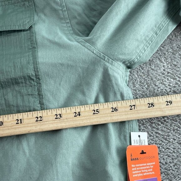 Bass Outdoor XXL Stretch Worker Shacket Lily Pad Green Cotton/Nylon NWT 5219 - Picture 8 of 10